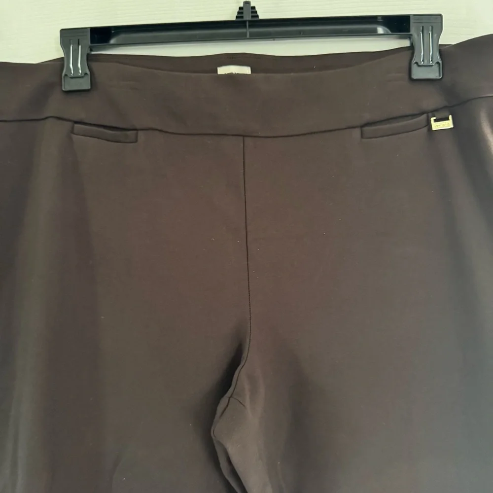 Anne Klein 🫐 Dark Brown Ponte Knit Ankle Pants - Picture 3 of 12
